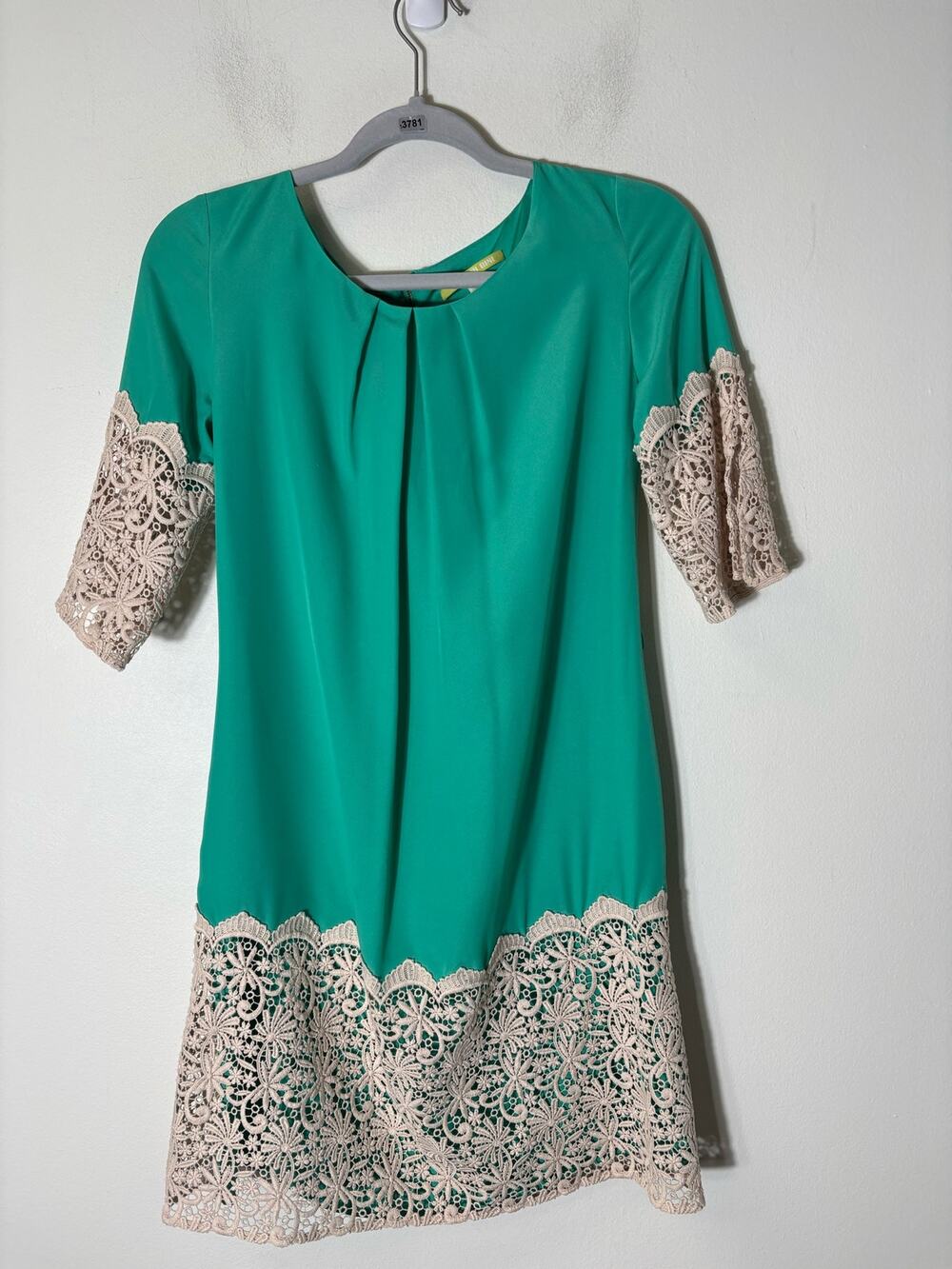 Gianni Bini Green Lace Half Sleeve Knee Length Sz XS